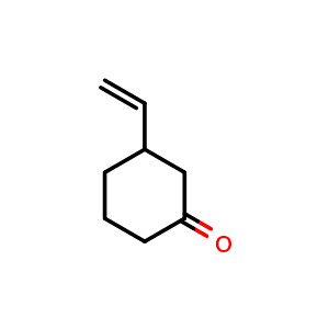 Chemical structure of 3-ethenylcyclohexan-1-one , CAS 1740-63-2, AChemBlock P47289