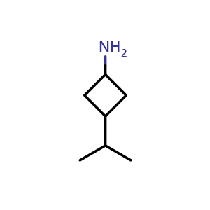 Chemical structure of 3-(propan-2-yl)cyclobutan-1-amine , CAS 17393-33-8, AChemBlock P47290