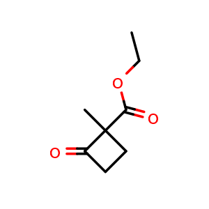 Chemical structure of ethyl 1-methyl-2-oxocyclobutane-1-carboxylate , CAS 171512-02-0, AChemBlock P47306