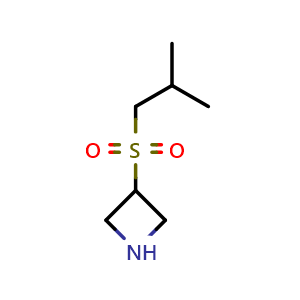 Chemical structure of 3-(2-methylpropanesulfonyl)azetidine , CAS 1706460-38-9, AChemBlock P47322
