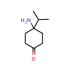 Chemical structure of 4-amino-4-(propan-2-yl)cyclohexan-1-one , CAS 1706458-04-9, AChemBlock P47324