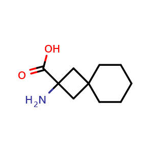 Chemical structure of 2-aminospiro[3.5]nonane-2-carboxylic acid , CAS 1706434-87-8, AChemBlock P47330
