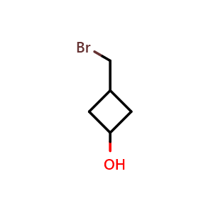 Chemical structure of 3-(bromomethyl)cyclobutan-1-ol , CAS 1694840-35-1, AChemBlock P47356