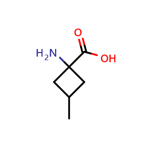 Chemical structure of 1-amino-3-methylcyclobutane-1-carboxylic acid , CAS 1694344-90-5, AChemBlock P47365