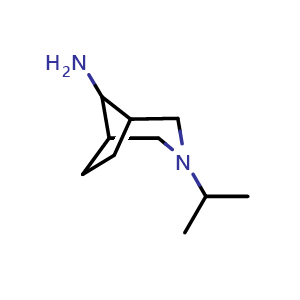 Chemical structure of 3-(propan-2-yl)-3-azabicyclo[3.2.1]octan-8-amine , CAS 166973-11-1, AChemBlock P47399