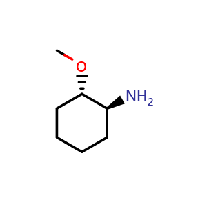 Chemical structure of (1S,2S)-2-methoxycyclohexan-1-amine , CAS 1668628-91-8, AChemBlock P47400