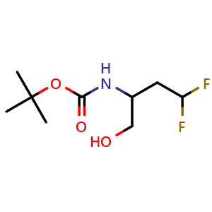 Chemical structure of tert-butyl N-[3,3-difluoro-1-(hydroxymethyl)propyl]carbamate , CAS 1662681-20-0, AChemBlock P47403