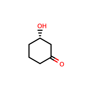 Chemical structure of (3S)-3-hydroxycyclohexan-1-one , CAS 166019-39-2, AChemBlock P47405