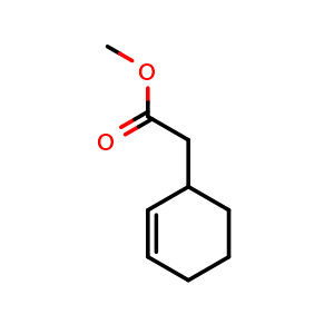 Chemical structure of methyl 2-(cyclohex-2-en-1-yl)acetate , CAS 16423-29-3, AChemBlock P47428