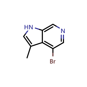 Chemical structure of 4-bromo-3-methyl-1H-pyrrolo[2,3-c]pyridine , CAS 1639444-93-1, AChemBlock P47435
