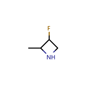 Chemical structure of 3-fluoro-2-methylazetidine , CAS 1638920-52-1, AChemBlock P47439