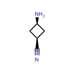 Chemical structure of cis-3-aminocyclobutane-1-carbonitrile , CAS 1638920-28-1, AChemBlock P47440