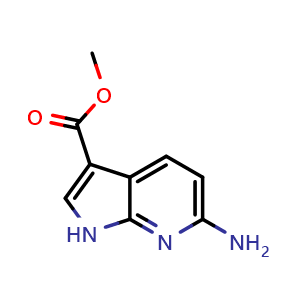 Chemical structure of methyl 6-amino-1H-pyrrolo[2,3-b]pyridine-3-carboxylate , CAS 1638768-60-1, AChemBlock P47499