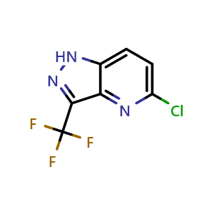 Chemical structure of 5-chloro-3-(trifluoromethyl)-1H-pyrazolo[4,3-b]pyridine , CAS 1638768-23-6, AChemBlock P47507