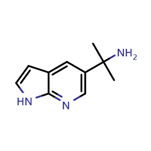 Chemical structure of 2-{1H-pyrrolo[2,3-b]pyridin-5-yl}propan-2-amine , CAS 1638768-16-7, AChemBlock P47511