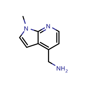 Chemical structure of {1-methyl-1H-pyrrolo[2,3-b]pyridin-4-yl}methanamine , CAS 1638768-08-7, AChemBlock P47514