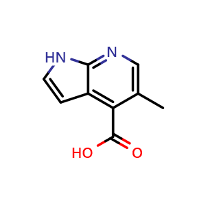 Chemical structure of 5-methyl-1H-pyrrolo[2,3-b]pyridine-4-carboxylic acid , CAS 1638767-87-9, AChemBlock P47522