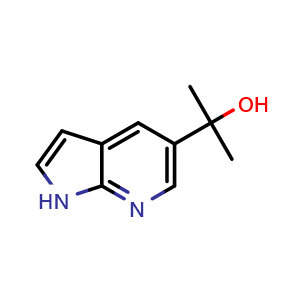 Chemical structure of 2-{1H-pyrrolo[2,3-b]pyridin-5-yl}propan-2-ol , CAS 1638767-39-1, AChemBlock P47537