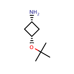 Chemical structure of cis-3-(tert-butoxy)cyclobutan-1-amine , CAS 1638765-46-4, AChemBlock P47554