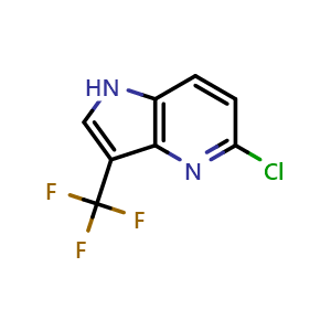 Chemical structure of 5-chloro-3-(trifluoromethyl)-1H-pyrrolo[3,2-b]pyridine , CAS 1638765-38-4, AChemBlock P47560