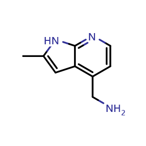 Chemical structure of {2-methyl-1H-pyrrolo[2,3-b]pyridin-4-yl}methanamine , CAS 1638760-94-7, AChemBlock P47643