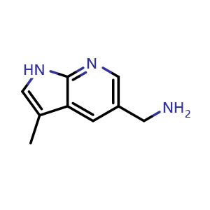 Chemical structure of {3-methyl-1H-pyrrolo[2,3-b]pyridin-5-yl}methanamine , CAS 1638760-86-7, AChemBlock P47647
