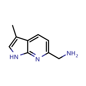 Chemical structure of {3-methyl-1H-pyrrolo[2,3-b]pyridin-6-yl}methanamine , CAS 1638760-21-0, AChemBlock P47672