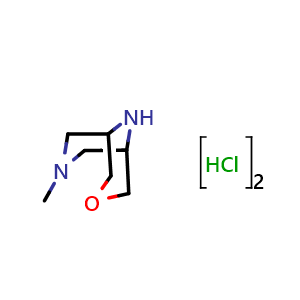 Chemical structure of 7-methyl-3-oxa-7,9-diazabicyclo[3.3.1]nonane dihydrochloride , CAS 1638651-35-0, AChemBlock P47694