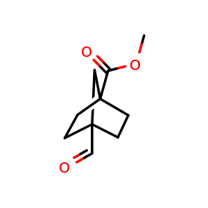 Chemical structure of methyl 4-formylbicyclo[2.2.1]heptane-1-carboxylate , CAS 1628749-42-7, AChemBlock P47726