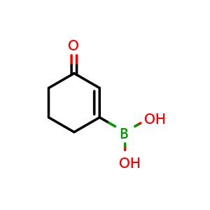 Chemical structure of (3-oxocyclohex-1-en-1-yl)boronic acid , CAS 1626344-47-5, AChemBlock P47748
