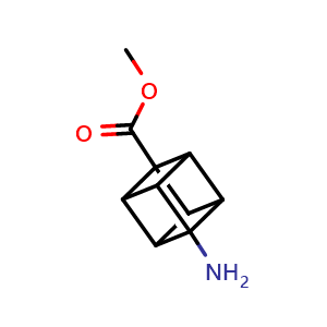 Chemical structure of 1-Amino-cubane-4-carboxylic acid methyl ester , CAS 1620870-98-5, AChemBlock P47763