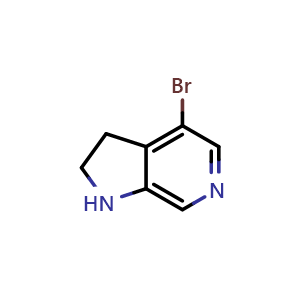 Chemical structure of 4-bromo-1H,2H,3H-pyrrolo[2,3-c]pyridine , CAS 1617514-93-8, AChemBlock P47773