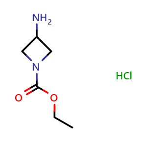 Chemical structure of ethyl 3-aminoazetidine-1-carboxylate hydrochloride , CAS 1607274-65-6, AChemBlock P47804