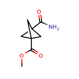 Chemical structure of methyl 3-carbamoylbicyclo[1.1.1]pentane-1-carboxylate , CAS 156329-77-0, AChemBlock P47849