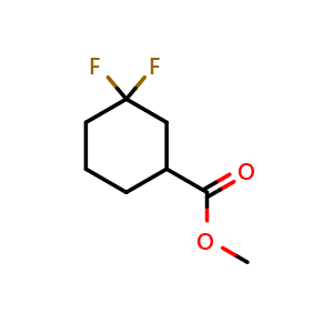 Chemical structure of methyl 3,3-difluorocyclohexane-1-carboxylate , CAS 1557398-67-0, AChemBlock P47860