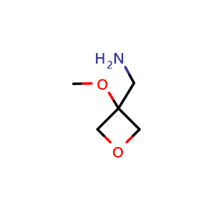 Chemical structure of (3-methoxyoxetan-3-yl)methanamine , CAS 1554288-27-5, AChemBlock P47875