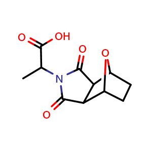 Chemical structure of 2-(1,3-dioxooctahydro-2H-4,7-epoxyisoindol-2-yl)propanoic acid , CAS 154902-09-7, AChemBlock P47888