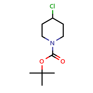 Chemical structure of tert-butyl 4-chloropiperidine-1-carboxylate , CAS 154874-94-9, AChemBlock P47889