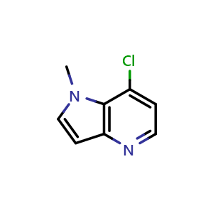 Chemical structure of 7-chloro-1-methyl-1H-pyrrolo[3,2-b]pyridine , CAS 1547041-34-8, AChemBlock P47897