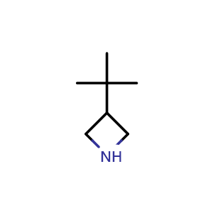 Chemical structure of 3-tert-butylazetidine , CAS 1545583-59-2, AChemBlock P47904