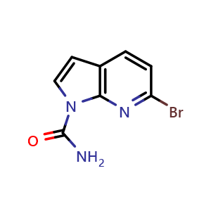 Chemical structure of 6-bromo-1H-pyrrolo[2,3-b]pyridine-1-carboxamide , CAS 1542067-90-2, AChemBlock P47913
