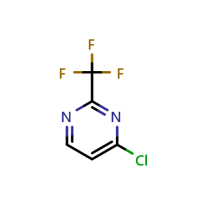 Chemical structure of 4-Chloro-2-(trifluoromethyl)pyrimidine , CAS 1514-96-1, AChemBlock P47959