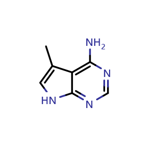Chemical structure of 5-methyl-7H-pyrrolo[2,3-d]pyrimidin-4-amine , CAS 1501-10-6, AChemBlock P47993