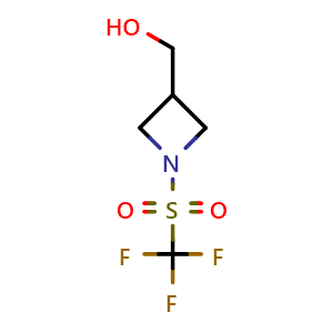 Chemical structure of (1-trifluoromethanesulfonylazetidin-3-yl)methanol , CAS 1497101-94-6, AChemBlock P47998