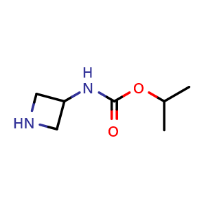 Chemical structure of propan-2-yl N-(azetidin-3-yl)carbamate , CAS 1490916-34-1, AChemBlock P48010