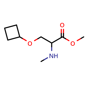 Chemical structure of methyl 3-cyclobutoxy-2-(methylamino)propanoate , CAS 1486617-51-9, AChemBlock P48018