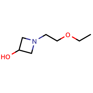Chemical structure of 1-(2-ethoxyethyl)azetidin-3-ol , CAS 1486334-23-9, AChemBlock P48020