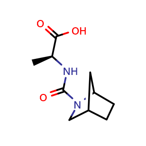 Chemical structure of (2S)-2-({2-azabicyclo[2.2.1]heptane-2-carbonyl}amino)propanoic acid , CAS 1485623-74-2, AChemBlock P48022