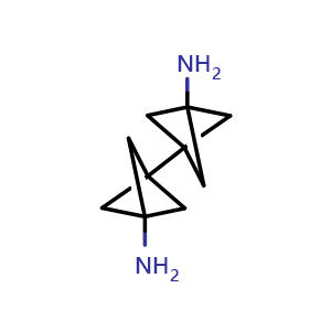Chemical structure of 3-{3-aminobicyclo[1.1.1]pentan-1-yl}bicyclo[1.1.1]pentan-1-amine , CAS 148561-76-6, AChemBlock P48023