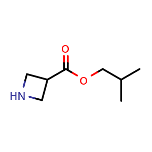 Chemical structure of 2-methylpropyl azetidine-3-carboxylate , CAS 1480876-72-9, AChemBlock P48029